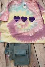 Load image into Gallery viewer, 3 of Hearts | Unisex Tie Dye Heart T-Shirt