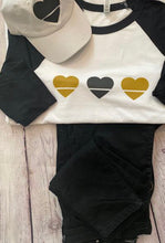 Load image into Gallery viewer, 3 of Hearts | Unisex Baseball Heart T-Shirt