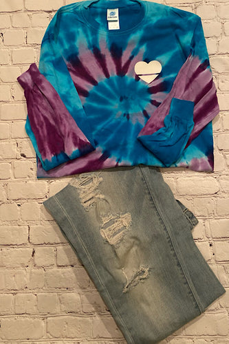 Over Your Heart | Unisex Tie Dye Long Sleeve