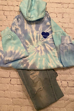 Load image into Gallery viewer, Over Your Heart | Tie Dye Heart Hoodie